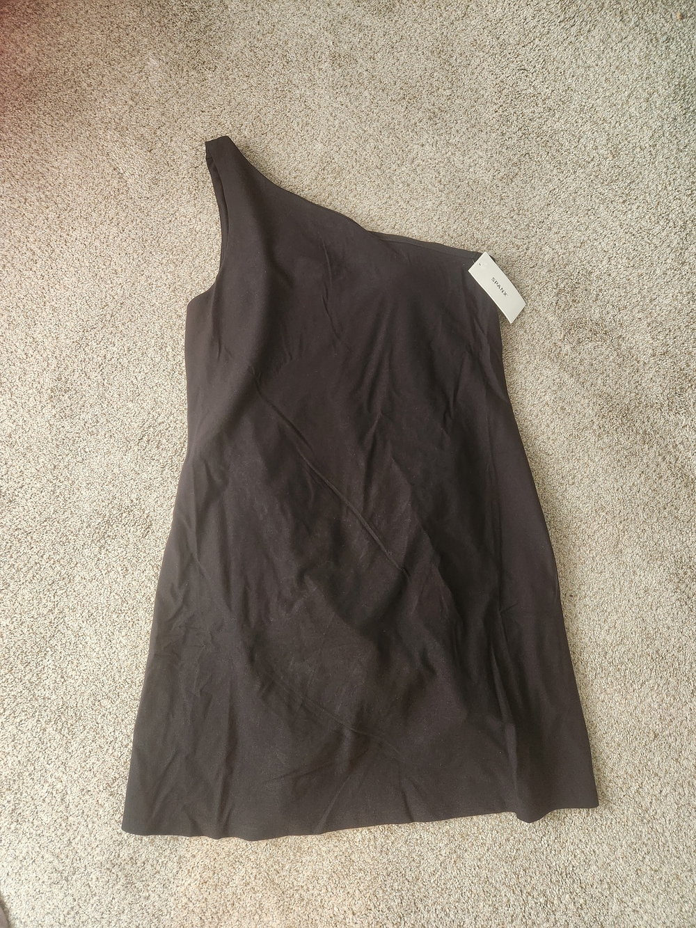 SPANX One-Shoulder Black Asymmetrical  Dress Nwt M - Picture 3 of 4